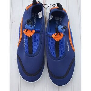 SPEEDO Junior Kids Water Shoes Large 4-5 Surf Walker Pro NEW Blue White Orange